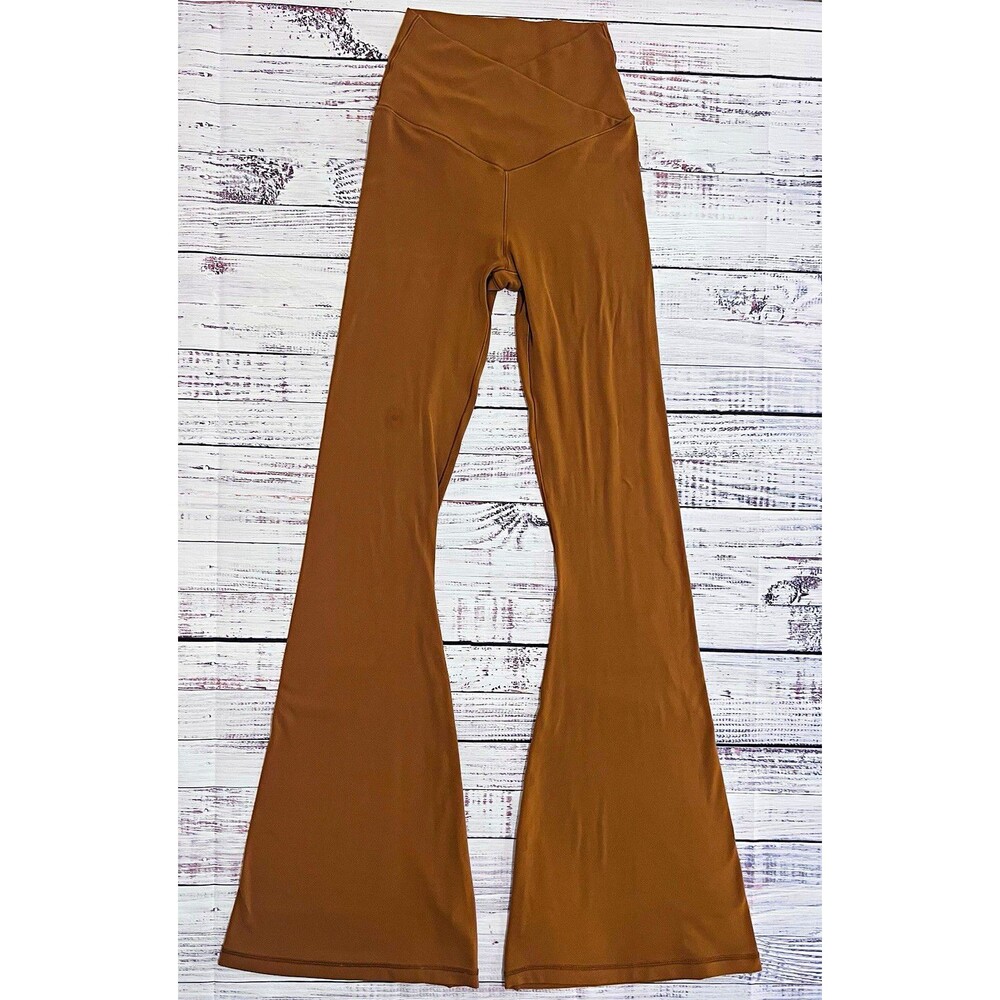 OFFLINE by Aerie Brown Flare Leggings Yoga Cross Over V Waistband Pull On S